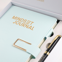 Carnet de notes A5 en cuir PU relié rigide, planificateur, journal personnalisé avec logo, agenda de bureau, ensemble cadeau d'entreprise avec stylo