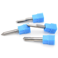 V forme fond plat carbure PCB gravure Bits 3.175mm couteau pointu CNC routeur Bit 10/15/20/30 degrés sculpture fraise outil