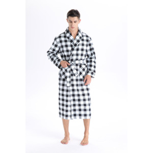 Custom Hotel Spa Bathrobe Long Nightgown Kimono Robe for <strong>Men</strong> and Women 100% Cotton Thermal <strong>Pajamas</strong> <strong>Cheap</strong> Romantic Couple Robe - Product Image 1