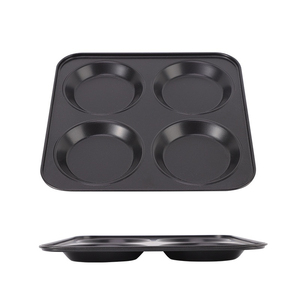XINZE Moule à disque rond en acier au carbone à 4 cavités <span class=keywords><strong>pour</strong></span> la cuisson de muffins à la crème pâtissière <span class=keywords><strong>Yorkshire</strong></span> Pudding Cake Plats et casseroles - Product Image 6