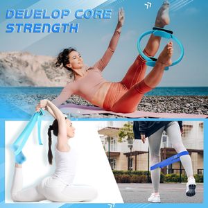 CZFIT Better Yoga Pilates Kit Home <b>Workouts</b> with Yoga Ball Figure Resistance <b>Band</b> Pilates <b>Bands</b> & Accessories Pilates Ring - Product Image 6