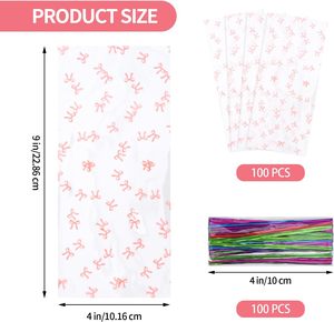 Custom Plastic Side Gusset Candy <b>Bags</b> with Twist Ties for Food Packaging Milk Birthday Parties Snacks-BOPP/OPP/CPP Material - Product Image 2