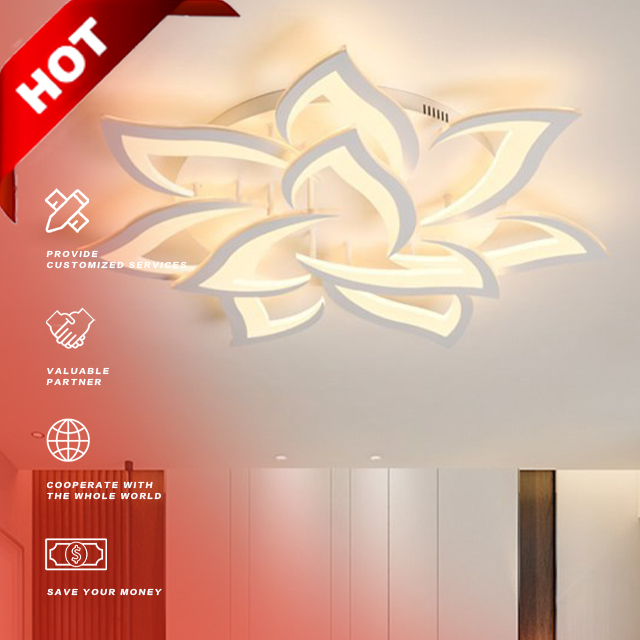 Modern LED Ceiling Light for Living Room Remote Control Chandelier with Iron Base for Home Decor · image 2
