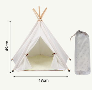 Lit <span class=keywords><strong>pour</strong></span> chat en lin blanc avec coussin - Pliable, portable, amovible et lavable, tente de luxe <span class=keywords><strong>pour</strong></span> animaux de compagnie <span class=keywords><strong>pour</strong></span> chats, utilisable en toutes saisons - Product Image 5