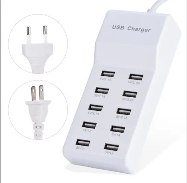 amazon top selling 2023 Wholesale 5V2.4A USB Ports Power Adapter charger adapter 10 port for Mobile Phone multifunction chargers