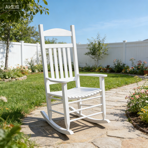 Fauteuil à bascule artisanal en bois de peuplier de qualité supérieure, style rustique et campagnard, durable pour chambre à coucher, loisirs, détente, confort, repos, siège de salon, décoration - Product Image 3