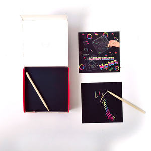 Детские карточки для скретч-арта «Волшебные цвета радуги» с трафаретами для рисования, игрушка для детского творчества - Product Image 2