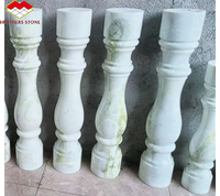 Vente en gros de balustrades en marbre blanc moderne imperméable avec des veines vertes, pour escalier, balcon, pilier, balustrade en marbre vert, pierre