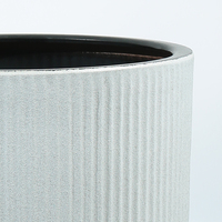 Ensemble de pots à fleurs en céramique blanche vernissée, grands pots pour balcon intérieur, jardin, décoration de la maison, pot rond moderne, vente en gros