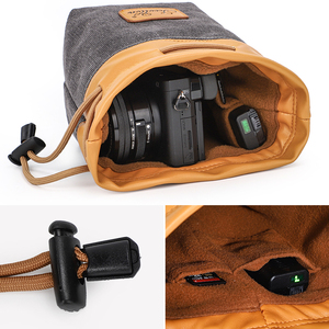 Petit sac à main pliable avec cordon de serrage, sac à main souple pour <span class=keywords><strong>appareil</strong></span> <span class=keywords><strong>photo</strong></span> reflex numérique DSLR, <span class=keywords><strong>pochette</strong></span> pour objectif d'<span class=keywords><strong>appareil</strong></span> <span class=keywords><strong>photo</strong></span> Canon <span class=keywords><strong>Nikon</strong></span> Sony - Product Image 4
