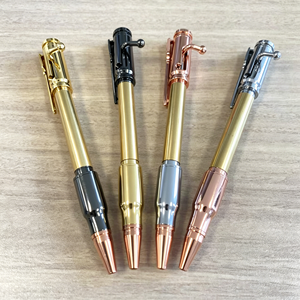 Bolígrafo de tinta de punta redonda con diseño de bala y acción de cerrojo, color Gun Metal, marca <span class=keywords><strong>Alpen</strong></span> Gold, con clip con diseño de rifle, kits de bolígrafos con diseño de bala de rifle en color Gun Metal - Product Image 3