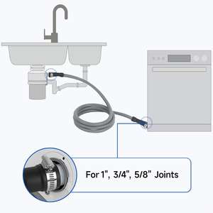 Tubo di <span class=keywords><strong>scarico</strong></span> universale per <span class=keywords><strong>lavastoviglie</strong></span> OEM-tubo di <span class=keywords><strong>scarico</strong></span> da 6 piedi-tubo di <span class=keywords><strong>scarico</strong></span> ondulato e flessibile per <span class=keywords><strong>lavastoviglie</strong></span> sostituzione con morsetto - Product Image 5