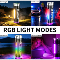 Lampe torche LED multifonction 4 cœurs, lumière UV 365nm, lampe de travail COB, flash RGB rouge chaud bleu, rechargeable par USB pour les situations d'urgence en extérieur