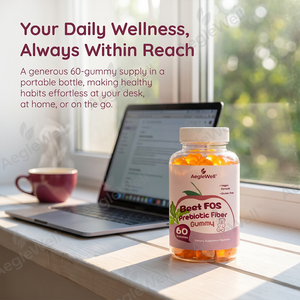Aeglewell OEM Gummies de Fibres Prébiotiques FOS de Betterave Végétaliennes Sans Gluten Betterave Naturelle <span class=keywords><strong>pour</strong></span> la Santé Digestive et Intestinale - Product Image 4