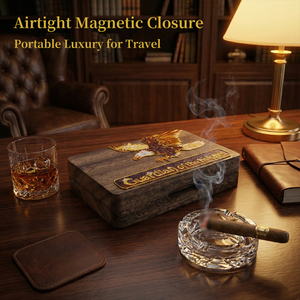 Humidor à cigares en bois de noyer de luxe avec émail cloisonné fait main, artisanat traditionnel, coffret cadeau de collection haut de gamme - Product Image 5