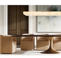 Lustre LED moderne en blocs carrés d'albâtre, télécommande, intensité réglable, éclairage intérieur pour salon, salle à manger et plus encore
