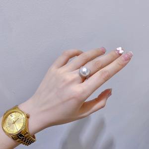 925 Pure Silver Natural Pearl <b>Ring</b> Heavy Duty <b>Thick</b> Commuter Versatile 10-11MM Round Flawless Opening Design - Product Image 4