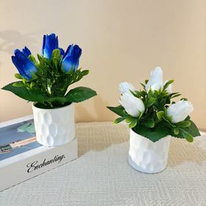 Rosas Artificiales Paulon en Maceta, 18 Pulgadas, Decoración de Flores de Seda para el Hogar, Bodas y Fotografía - Product Image 2
