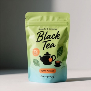 Sachets de thé personnalisés imprimés en stock avec fermeture éclair, emballage à trois soudures latérales, petit sachet de café mat, pochette d'emballage de thé autoportante - Product Image 6