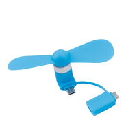 Mini ventilateur de refroidissement portable 2-en-1 pour téléphone, Type-C et Micro-USB, petit ventilateur de refroidissement pour iPhone/Android, cadeau promotionnel avec logo personnalisé