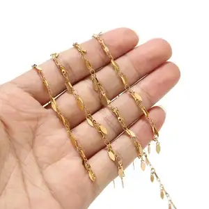 B4775 Hip hop thick vacuum chain 18k gold plated stainless steel chain roller chain for jewelry diy