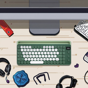 Keyboard kantor nirkabel BT 2.4G, desain membran antarmuka USB Mini dengan pegangan untuk Laptop Desktop gaya kantor - Product Image 2