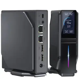 Factory Hot Sell S1 Mini PC With LCD Screen Intel Alder Lake-N95 16GB DDR4 512GB M.2 SSD Vertical Mini Computer For Home/Office.