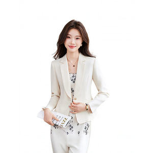Women's Lapel Blazer Slim Fit Solid Color Short Top Elegant Suit Spring Autumn Style - Product Image 5