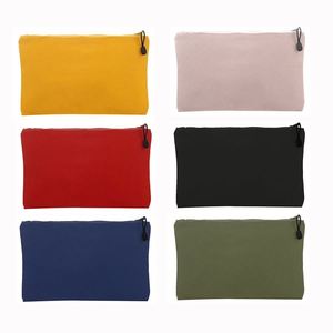 Wholesale Blank Plain Pencil Pouch Custom Cosmetic Bags Cotton Canvas Pencil <b>Cases</b> With Zipper - Product Image 1