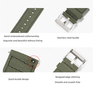 Bracelets en tissu de coton à libération rapide 18mm 20mm 22mm, en toile et nylon, pour Samsung Galaxy Watch, Garmin, <span class=keywords><strong>Huawei</strong></span> - Product Image 5