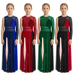 Robes de danse lyrique pour filles de 6 à 16 ans, pour spectacles sur scène, compétitions, récitals, costumes de danse, vêtements de performance - Product Image 1