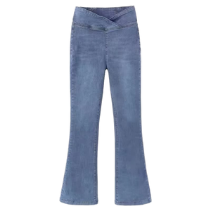 Jeggings de Mujer de Alta Calidad, Tejidos con Spandex, Transpirables, Ajustados, Rectos, de Cintura Alta, Lavado Claro, 12 oz, con Bolsillos, Casuales, de Verano - Product Image 1