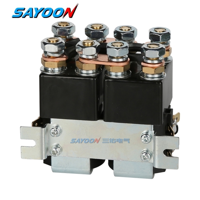 SAYOON CZWJ High Current SW Contactor 2NO/4NO DC Motor Control Contactors 100A 200A 12V 24V 48V 60V 2NO/4NO DC Motor Contactors