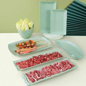 Nordic Style Melamine Serving <b>Trays</b> Rectangular <b>Dinner</b> Plates For Hotel Restaurant Use Solid Color Food Grade Durable - Product Image 3