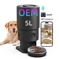 Distributeur automatique de nourriture pour animaux de compagnie 5L avec caméra vidéo HD 1080P, application interactive vocale en temps réel, distributeur automatique de nourriture pour chats et chiens avec caméra