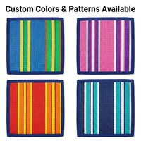 Tapis de plage portable - Tapis de pique-nique réversible en paille PP avec poignées - Design rayé coloré, résistant au sable, tapis de plage familial