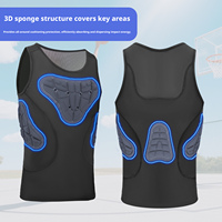 Gilet de compression à 4 protections anti-choc pour adulte, protection 3D en mousse pour la poitrine, la colonne vertébrale et la taille, extensible dans 4 directions, respirant, maillot de sport OEM