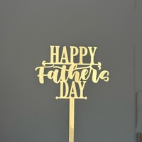 Décorations de gâteau en acrylique doré réutilisables et écologiques pour la fête des pères 'Super Dad'