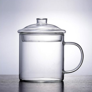 Taza de té grande de vidrio estilo retro con tapa de 500 ml para uso doméstico para hombres - Product Image 3