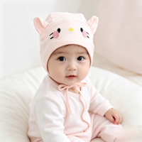 Adorable bonnet turban pour bébé avec oreilles de chat, en coton, bonnet bébé, dessin animé, couleur unie, bandeau pour nouveau-né, pour un usage quotidien