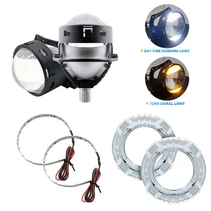 Auto Scheinwerfer Bi LED Scheinwerfer Autos Zubehör M17B Gelb DRL Projektor Linse Angel Eyes Shroud Kits Devil Eye Kombinationen