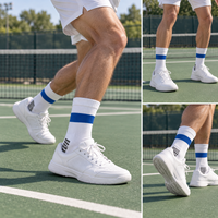 Chaussettes de tennis en gros pour équipes, chaussettes athlétiques montantes avec amorti de semelle, chaussettes de sport professionnelles