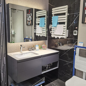 Italian Modern <strong>Rustic</strong> Solid Wood Double Sink <strong>Bathroom</strong> <strong>Vanities</strong> , <strong>Bathroom</strong> Furniture - Product Image 4