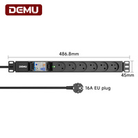 Unité de distribution d'alimentation (PDU) 1U 19 pouces, multiprise de rack, 6 prises, norme française, 16A, protection contre les fuites (RCD), CE, RoHS