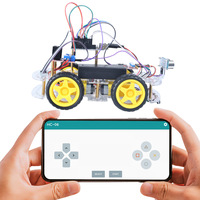 Kit électronique de robot DIY programmable 4 roues motrices intelligent avec suivi intelligent et évitement d'obstacles, kit éducatif BT Maker