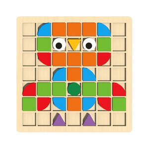 Puzzle 3D en mosaïque, <span class=keywords><strong>jeu</strong></span> de bureau pour la maternelle, jouet en bois pour enfants, éducation précoce, développement de l'intelligence, blocs de construction - Product Image 5