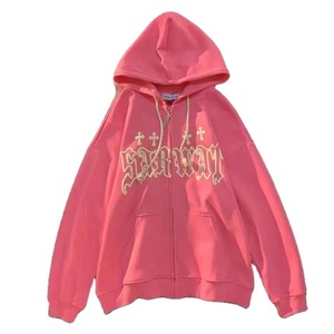 Sudaderas con Capucha Estampadas con Letras Estilo Harajuku para Mujer y Hombre, Sudaderas Holgadas de Manga Larga Estilo Retro Americano, Chaquetas con Capucha y Cremallera Y2K - Product Image 1
