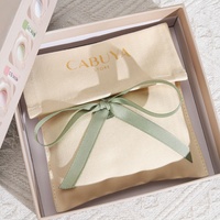 Pochette à bijoux haut de gamme en coton à chevrons, avec logo personnalisé imprimé, pour ceinture, emballage cadeau de mariage, pochette anti-poussière en coton