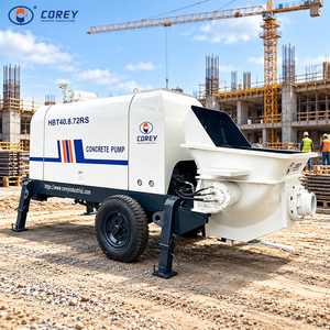 Máquina móvil con ruedas para mezclar y bombear 2 en 1 con tambor mezclador y bomba de hormigón de 50 m para bombeo horizontal en obras de construcción - Product Image 1