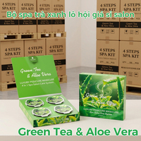 Kit de Pédicure Spa 4 Étapes au Thé Vert et à l'Aloe Vera OEM ODM, Marque Privée, Faible MOQ, Fournitures en Gros pour Pédicure et Soins des Pieds